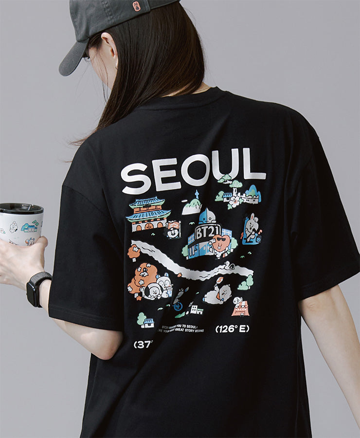 BTS - BT21 SHORT SLEEVE T-SHIRTS SEOUL EDITION ver.1 (BLACK)