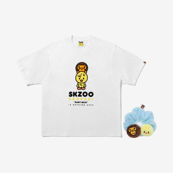 STRAY KIDS - [SET] BAPE X Stray Kids BbokAri BABY MILO TEE M (Felix) + SCRUNCHIES (SAX)